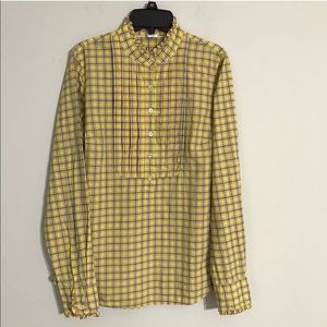Womens J. Crew Plaid Long Sleeve Cotton Blouse S